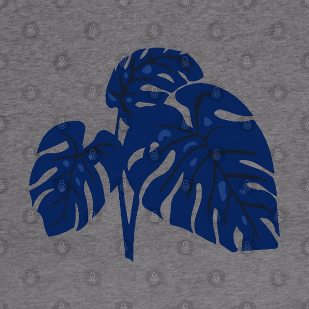 Blue Monstera Swiss Cheese Plant Cut Out Style by taiche